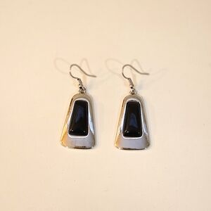 Vintage Silver and Black Earrings